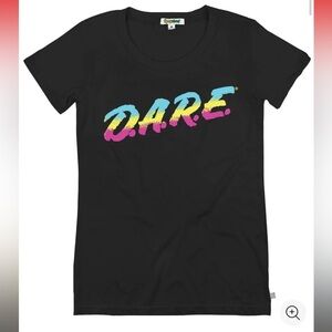 NWT TIPSY ELVES- WOMEN'S BLACK DARE TEE SIZE SMALL
